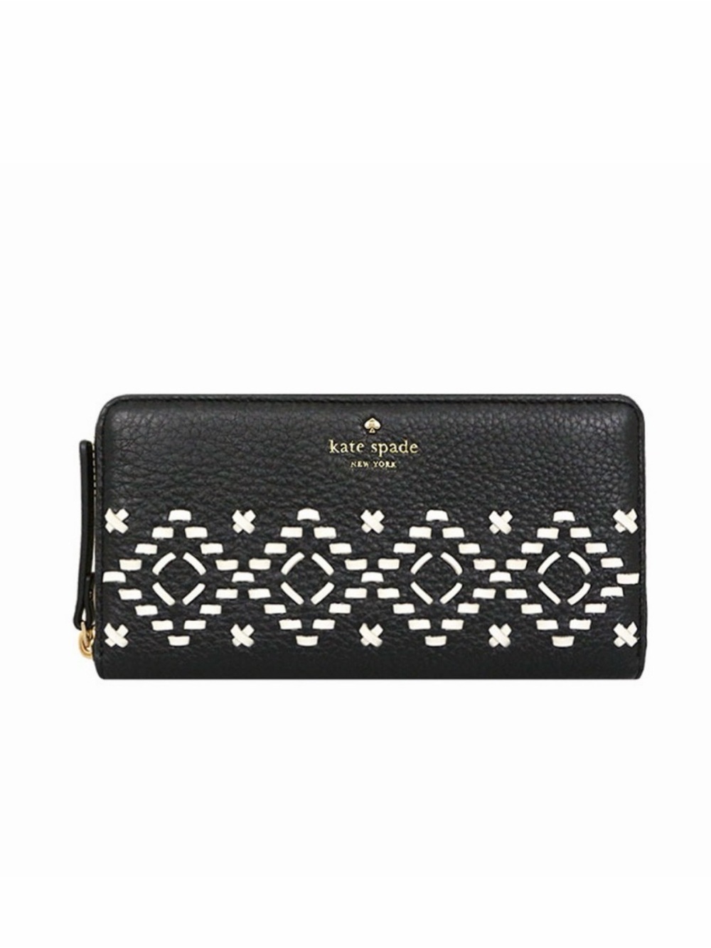 Kate Spade Neda Flynn Street Pebbled Leather Wallet w/ Stitching Detailing NWT
